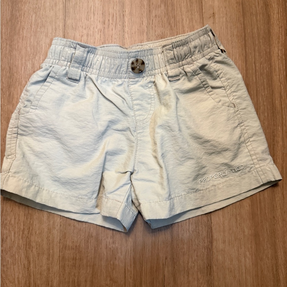 Properly Tied Kids Cream Shorts